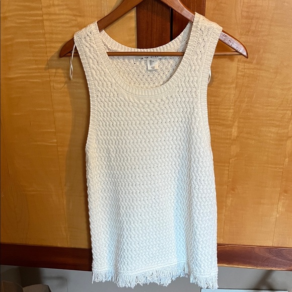 Max Studio Cream Textured Tank Top - Picture 1 of 3